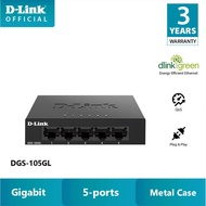 D-Link 5 Port Gigabit Metal Unmanaged Desktop Switch for Soho Office & Budget Hotel DGS-105GL