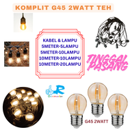 KOMPLIT KABEL10 METER 20 - 10 LED 4W OUTDOOR WATERPROOF LAMPU GANTUNG 5M 10M 20L CARNAVAL CAFE TAMAN