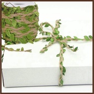 YELGIRL Hessian Twine, Twine Vine Artificial Leaves Natural Jute Twine, Leaves 10m Roll DIY Jute Twi