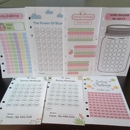 5 Sheets of Saving Challenge Binder Paper Size A6 (6 holes)