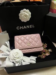 Chanel WOC Pink 22B 粉紅色寶石鏈 Wallet on chain