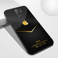 Softcase Mewah Logo iPhone for Xiaomi Redmi 9 Premium Glass Case Mewah Terbaru | PX133 | Softcase Kaca Mewah | Softcase Mewah Logo iPhone | Softcase Mewah Redmi 9 | Softcase Redmi 9 | Softcase Murah | Softcase Custom for All Tipe | Custom Case Mewah