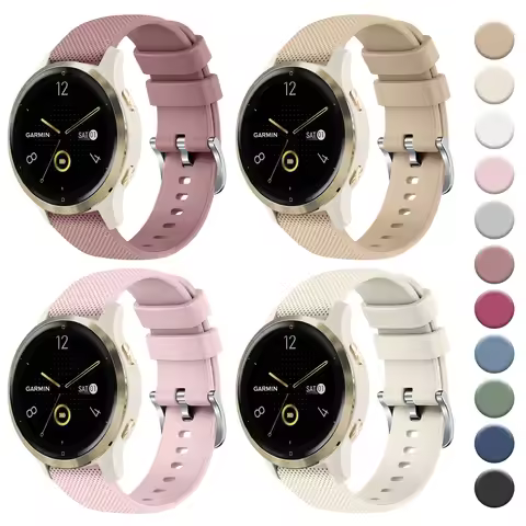 4pcs 18mm Silicone Strap for Garmin Vivoactive 4S/3S/2S Venu2S/3S Band For Fossil Women's Gen 4/6 5E