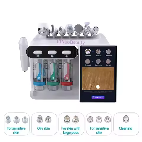 8 Handles Hydro H2O2 Peeling Vacuum RF Face Lifting Hydro Small Bubble Water Hydro Aqua Skin Spa Dee