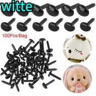 WITTE 100pcs/bag Stuffed Doll Eyes Black Safety Oval Nose 4X5MM/5X7MM Animals Noses Accessories
