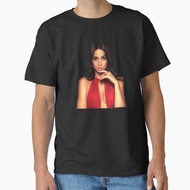 MERAH Celebrity Fanart Ana De Armas Sexy Dress Red Glow Classic T-Shirt Round Neck Unisex, Unique Cr