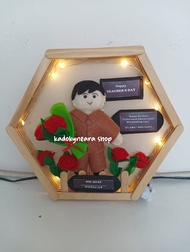 kado tali kasih guru / hexa flower in frame edisi hari guru free custom nama