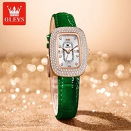 歐利時滿天星女士手錶(綠皮玫白女錶）#S057029297