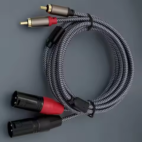 HIFI 2RCA to 2XLR（Male) Audio Cable 3Pin XLR（Female）to RCA Male Cable For Speaker Amplifier Mixer Pa