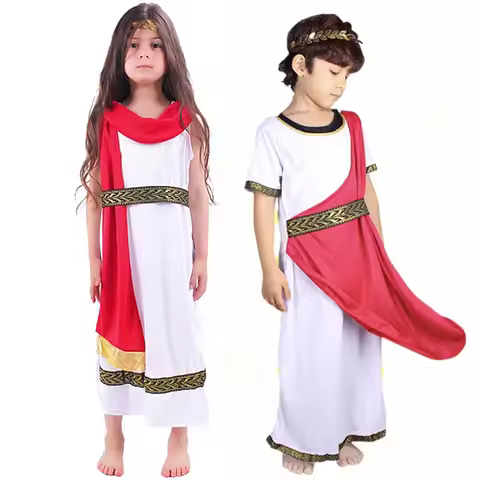 Kids Girls Greek Goddess Costume Roman Toga Outfit Book Week Child Fancy Dress