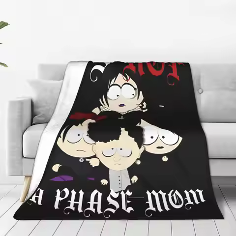 Southpark Anime Throw Blanket for Couch Goth Kids It's Not a Phase Mom Soft Cozy Plush Blanket 50x60
