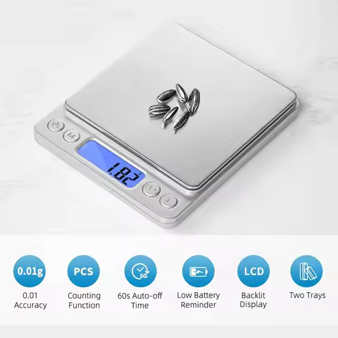 500g/0.01g Jewelry Portable Scale 3kg/0.1g Digital Display Scale Baking Electronic Scale Personal Ta