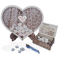 Personalized Wedding Guest Book Alternative,Rustic Wedding Guest Book, Heart Drop Guest Book, Heart 