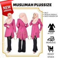 Sofea Muslimah Long Blouse Ironless Long Sleeve Wrap Blouse Muslimah Labuh Wudhu Friendly Baju Musli