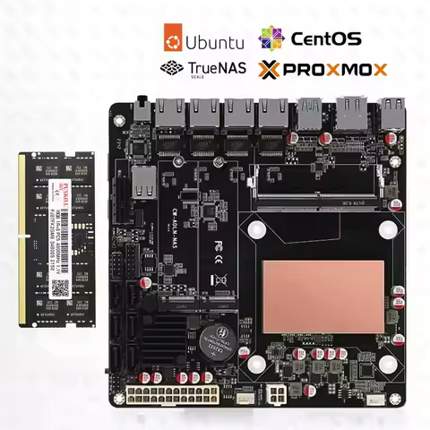ITX N150 Motherboard Nas Set Alder Lake with DDR5 8-32G 4800-5600MHz 4*I226 LAN 2*M.2 Slot 6xSATA DP