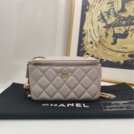 【閒置❤️】 Chanel 金球長盒子 單肩包 斜挎包 淡粉色 裸粉色金扣