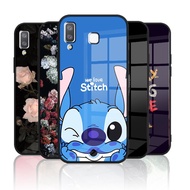 Glass Casing Samsung galaxy A8 star Tempered Glass Case Hard Back Cover Soft Silicon Edge