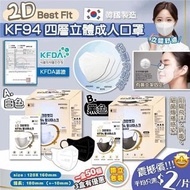 韓國🇰🇷2D Best Fit KF94 四層立體成人口罩（黑）