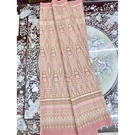 Silk Sarong Woven 6-Shuttle Natural Color Size 1x2 Meters Pink Umbrella Pattern Code L1-ST-0809681