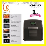 ✥△KHIND NEW Multi Air Fryer Oven ARF9500 (9.5L)FREE Rotisserie Basket Recipe Book Roast Bake Toast Grill Fry