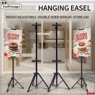 Tripod Banner Stand Double Sided Display Poster Holder Metal Adjustable Rak Iklan Kedai Menu