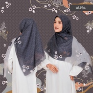 Amreena Hijab Jilbab Jumbo Syari 130X130 Alifa Motif Printing Segi