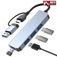USB C Hub USB 3.0 Hub, 4-in-2 USB C to USB Adapter USB C Splitter with USB 3.0, USB 2.0, USB C Ports