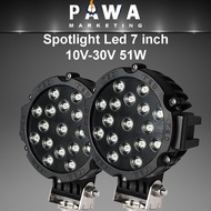 Votec 100% Authentic 51W 7Inch Led Spotlight Round Spot Light Led 4WD 4x4 Car Truck Trailer Lorry