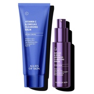 Allies of Skin Vitamin C & Omegas Cleansing Balm & Clarifying Face Serum | Daily Duo for Makeup Remo