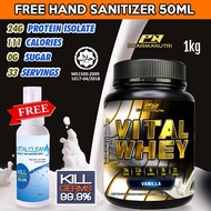 Vital Whey Halal 1KG 24G Protein Isolate Vanilla-Free Hand Sanitizer/Sanitiser- Titan Whey/Hydro Whe