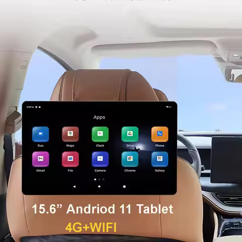 15.6 inch Car Headrest Monitor Tablet PC 4G WIFI Rotatable Rear Entertainment TV Andriod 11 Full HD 