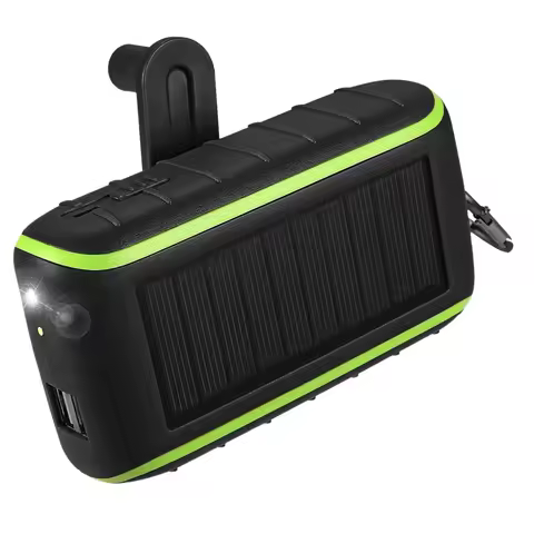 Smart-Solar , 8000Mah Portable Hand Crank Phone 2 USB Ports Solar Power Bank With LED Flashlight, Ca