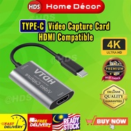 HDR Type-C Video Capture Card 1080p 60fps 4K HDMI Video Grabber for Recorder Live Streaming