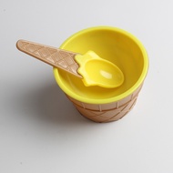 Gratis Ongkir - Set Mangkok Sendok Ice Cream / Mangkuk Masker Es Krim Lucu Warna-Warni