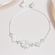 Four-leaf clover bracelet Women's bracelet drawstring four-leaf clover cat's eye flower necklace