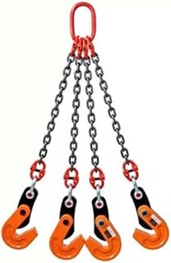 Heavy-Duty Lifting Clamps with 4 Chains, 1.6T-3.2T (3527lb-7054lb) Load Capacity, Jaw Opening 15mm-2