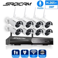 Saqicam 10CH HD 5MP Wireless NVR 8PCS 3MP/5MP Camera Set Outdoor IR Night Vision CCTV Package Kit