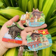 Hanoi Magnet - Hanoi One Pillar Pagoda Magnet - Hand Painted Poly Souvenir Magnet