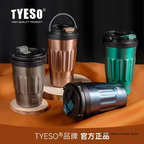 TYESO Vacuum Flasks Thermos Water Bottles 400ml/500ml Stainless Insulated Cup 304 Original Car Tumbl