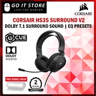 Corsair HS35 SURROUND v2 Multiplatform Dolby 7.1 Surround Sound Lightweight Gaming Headset Black