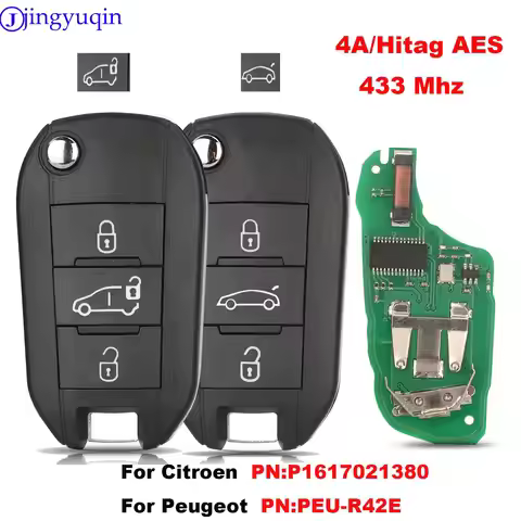 jingyuqin 433Mhz 4A Chip Car Key For Peugeot Expert - With Rear Doors (16 170 207 80) For Citroen Be