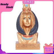 Bmai Egyptian Queen Head Statue Natural Resin Gift Pharaoh Figurine Decor BUN