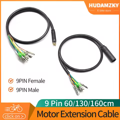 Ebike Julet 9Pin Hub Motor Extension Cable Conversion Line Waterproof Ebike Motor Cable for Electric