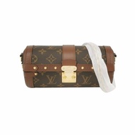 Louis Vuitton(LV)Papillon Trunk牛皮老花S-lock鎖扣圓筒包單肩包芯片款
