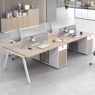 Office Workstation Desk 2/4/6 Person | Meja Pejabat Staff Computer Table with Partition Cabinet Chai