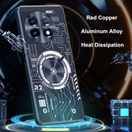 For OnePlus 9 RT Copper Aluminum Heat Dissipation Case For OnePlua 9R 9RT 9 Pro Cooling Back Cover F