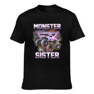 Fashion Printed Monster Truck Sister Shark Monster Truck Are My Jam Truck Casual Mens Tee