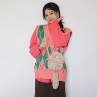 [Self-Operated] CILOCALA Tanuki Bag Plush Cute Tail Healing Mini One-Shoulder Messenger ins Small Ba