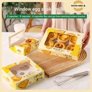 10/50pcs Egg Tart Packaging Box 2/4/6pcs Egg Tart Box Disposable Household Commercial Egg Tart Packa