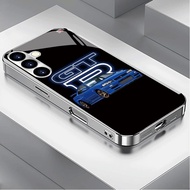 GTR (85) Luxury Plated Frame Glass Phone Case For Samsung Galaxy S22 S23 S24 S25 Ultra A22 A23 A25 A